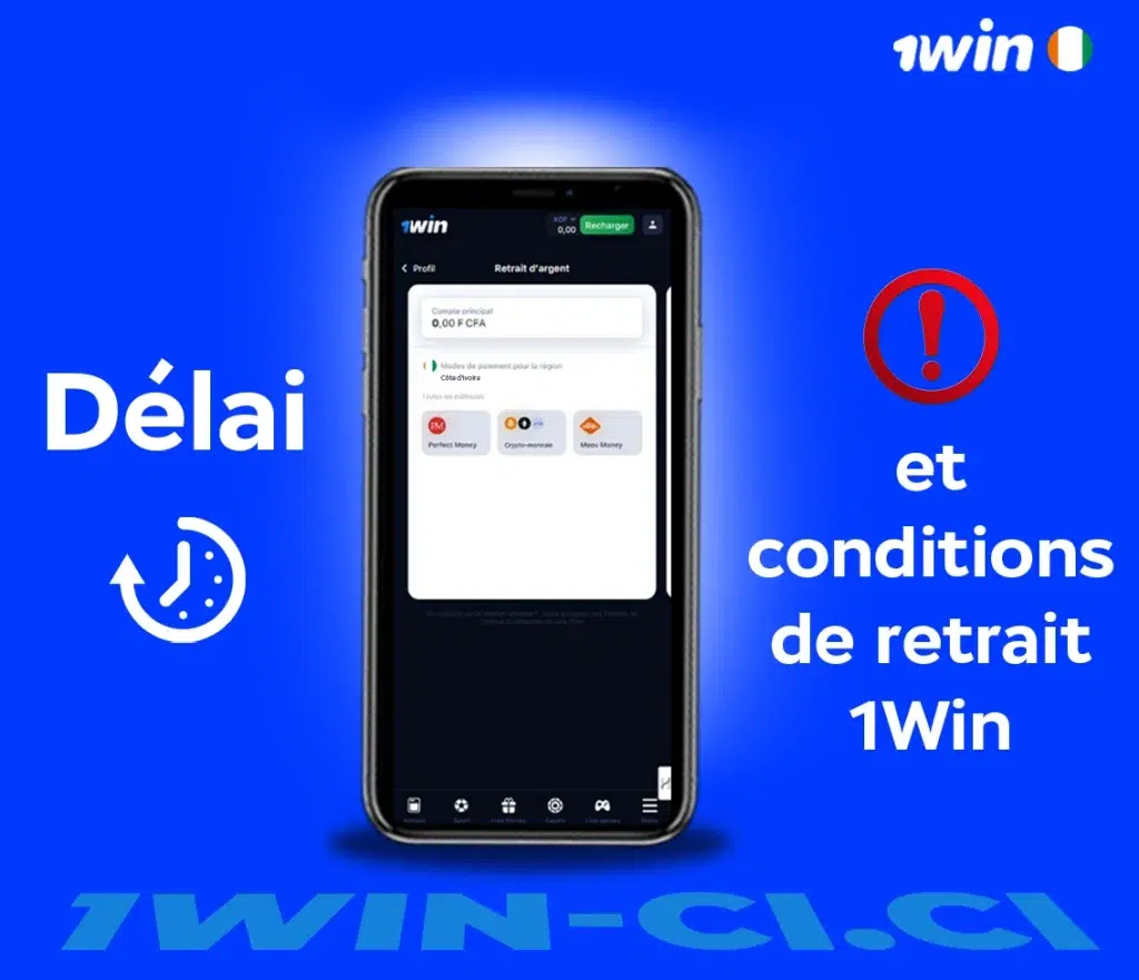 Délai et conditions de retrait 1Win