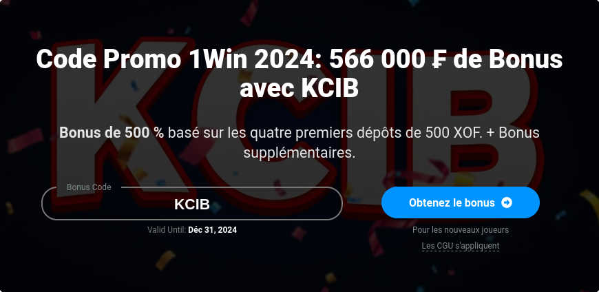 code promo 1win CI : KCIB