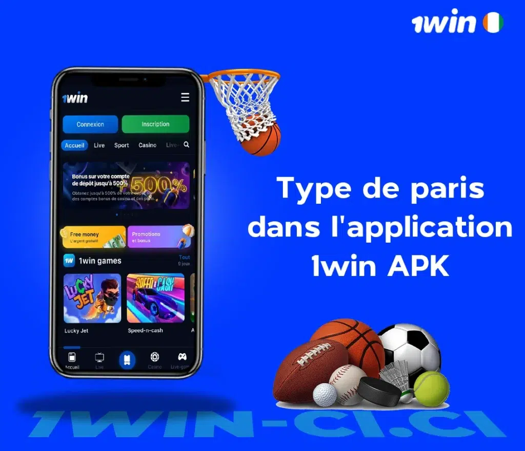 Parier sur le sport dans l'application 1win apk