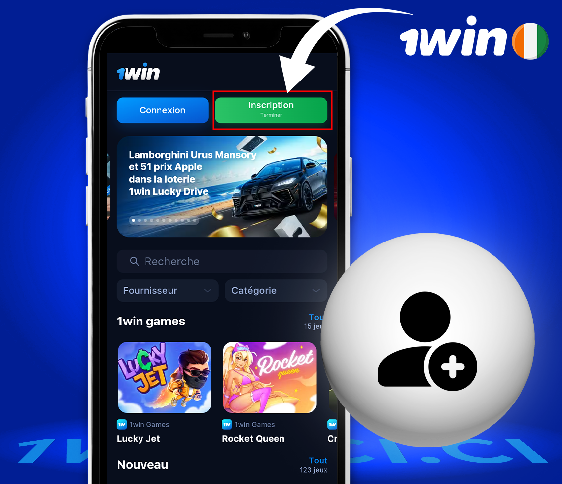 Comment créer un compte sur 1win Ci iPhone ?